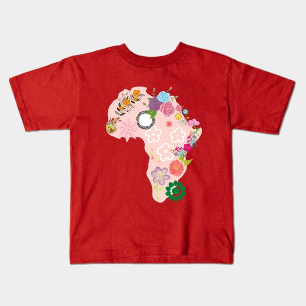 Cream Flower Africa Kids T-Shirt by Flower Queen